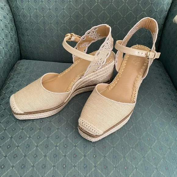 Crown Vintage Beige Narri Wedge Sandal Espadrille - Picture 2 of 16